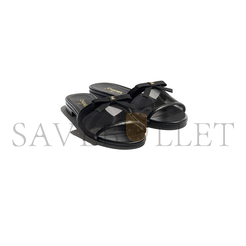 CHANEL MULES MESH BLACK G47023